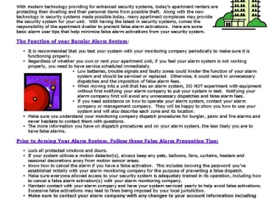 Alarms Systems & Apartments Bulletin